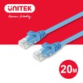 UNITEK 24K鍍金頭CAT6網路線20M(藍色)