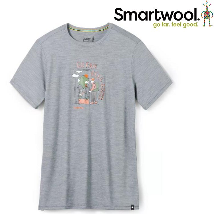 Smartwool Merino Sport 150 男款美麗諾羊毛T恤 台灣聯名款 Manual For All Graphic Tee SW014102 545 淺灰