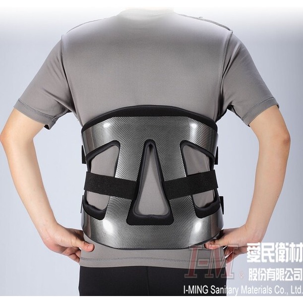 國泰醫院區樂而康 OH530碳纖紋脊椎短背架 腰椎硬背架