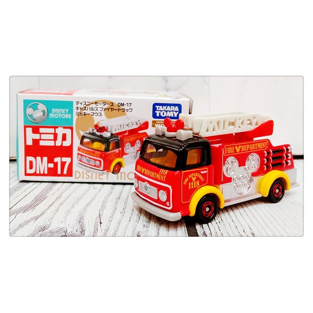 =海神坊=日本原裝空運 TAKARA TOMY 多美小汽車 迪士尼 DM-17 米奇 消防車 玩具車收藏擺飾 合金模型車