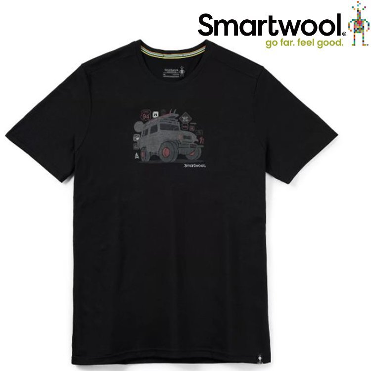 Smartwool Merino Sport 150 男款美麗諾羊毛T恤 吉普車探險 SW016570 001 黑