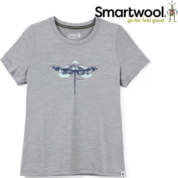 Smartwool Merino Sport 150 女款美麗諾羊毛T恤 蜻蜓漫舞 SW016598 545 淺灰色