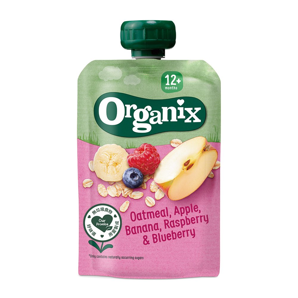 寶寶果泥 副食品 Organix歐佳 燕麥纖泥-蘋果香蕉覆盆莓 100公克