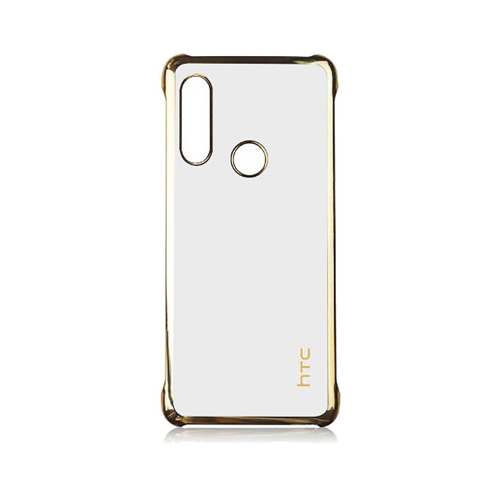 HTC Desire19+ 原廠電鍍邊框保護殼-金色(台灣公司貨-盒裝)