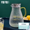 【推推生活】日式雪點錘紋玻璃冷水壺/水瓶1500ml