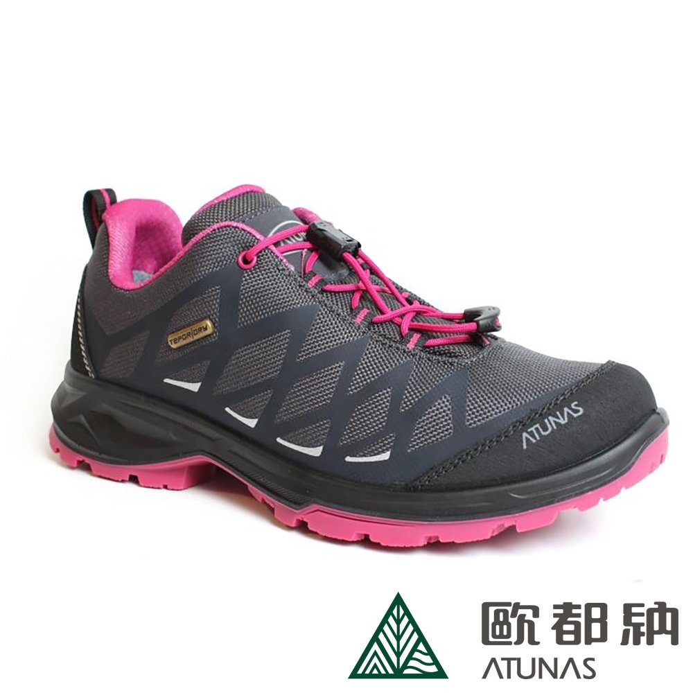 (登山屋)ATUNAS歐都納低筒登山健行鞋/防水鞋(A1GCCC08N黑桃紅/防水/透氣/耐磨)