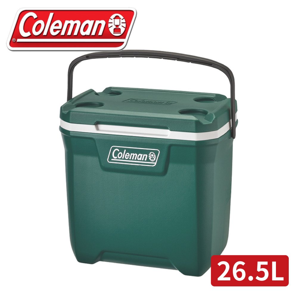 【 Coleman 美國 26.5L XTREME手提冰箱《永恆綠》】CM-37321/行動冰箱/保冰箱/冰筒/冰桶/置物箱