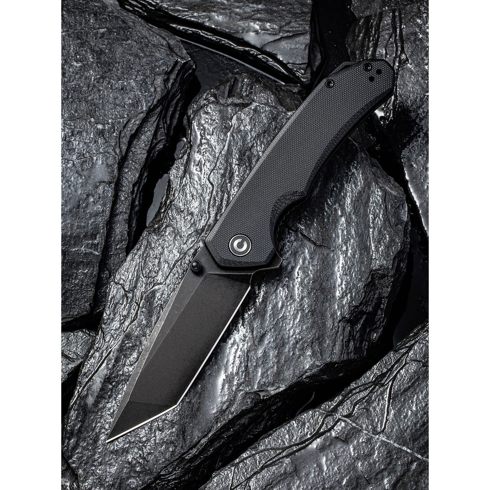 We Knife/Civivi Brazen Flipper 黑G10柄黑色Tanto刀尖折刀( D2鋼) -WEKNIFE C2023C