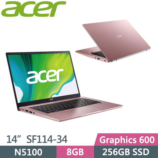 【hd數位3c】Acer SF114-34-C9ZV〈粉〉Celeron N5100/8G/256G/UHD【下標前請先詢問 有無庫存】