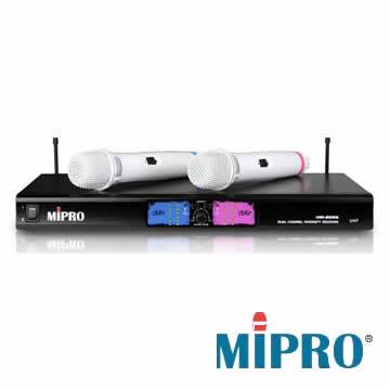 MIPRO MR-198 1U雙頻道UHF固定頻率無線麥克風組(附手握麥克風*2)