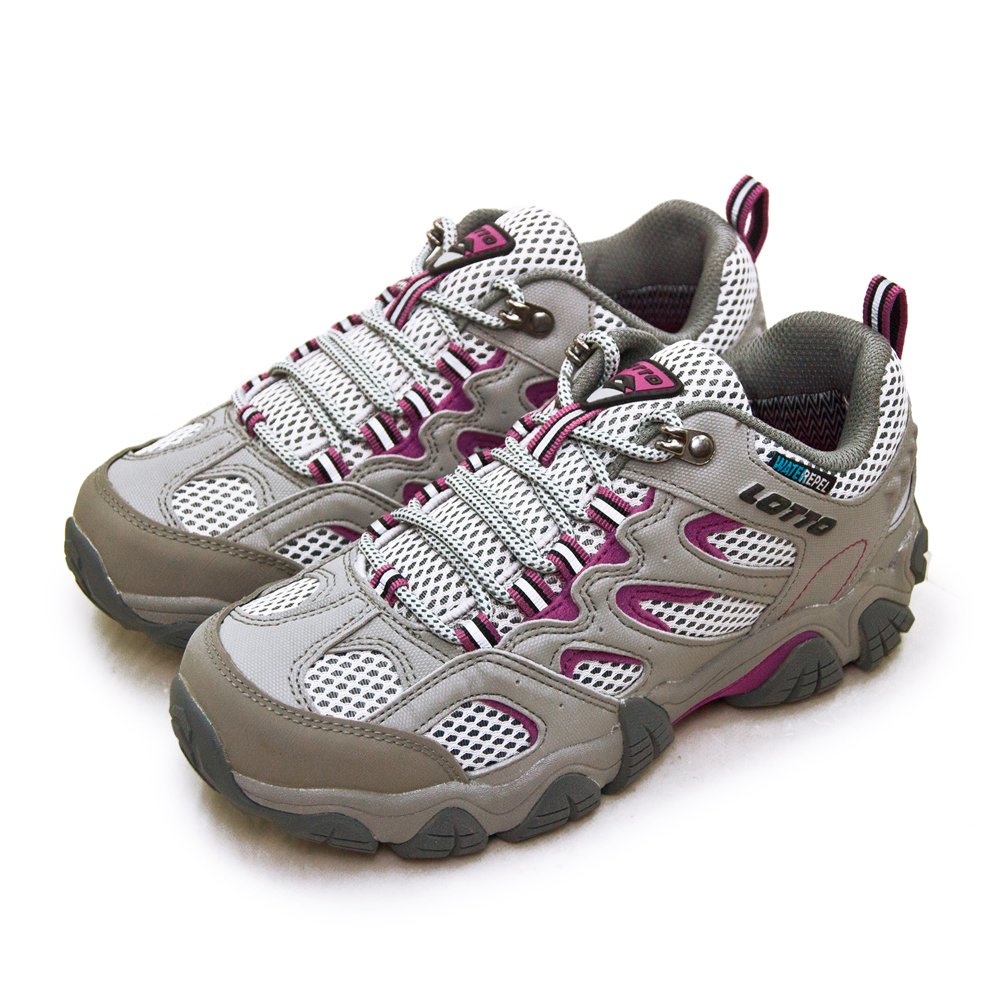 【LOTTO】專業多功能防水戶外踏青健行登山鞋 REX ULTRA系列 灰紫紅 3808 女