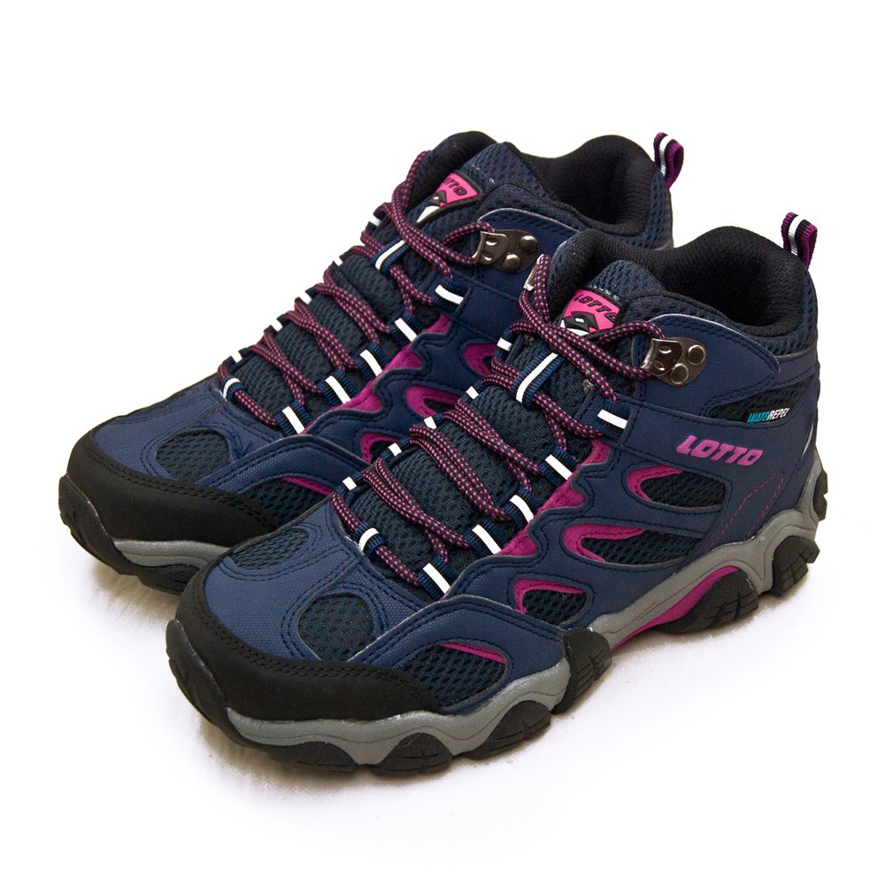 【LOTTO】專業多功能防水戶外踏青健行登山鞋 REX ULTRA系列 藍紫 3816 女