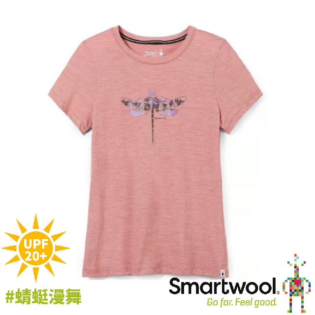 【SmartWool 美國 女 Merino Sport 150塗鴉短袖T恤《蜻蜓漫舞/霧赤褐》】SW016598/短T