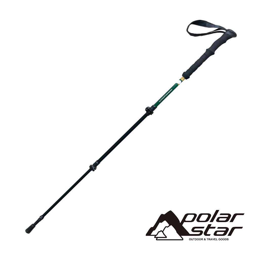 【PolarStar】超輕碳纖維快扣登山杖『綠』P22720 戶外.登山.健行.健走.露營.手杖.爬山.拐杖
