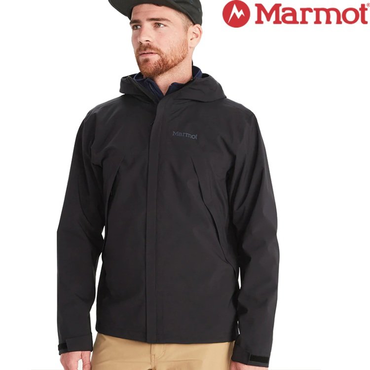 Marmot PreCip Pro 3L 男款 彈性防水透氣外套/雨衣 14500 0001 黑