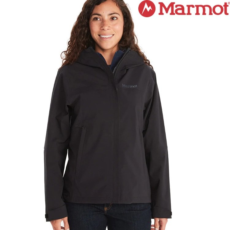 Marmot PreCip Pro 3L 女款 彈性防水透氣外套/雨衣 M12389 0001 黑