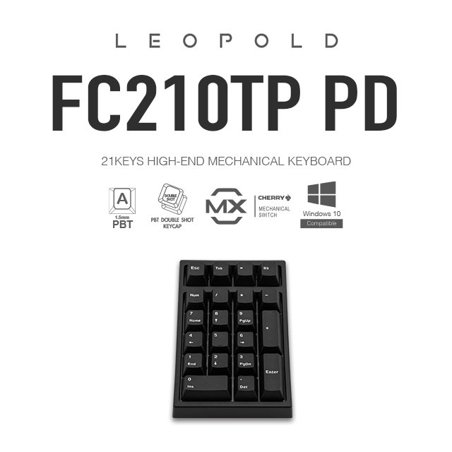 | MOJO | 韓國LeoPold FC210TP PD 機械 數字鍵盤 黑色 PBT二色成型鍵帽 英文 茶/紅