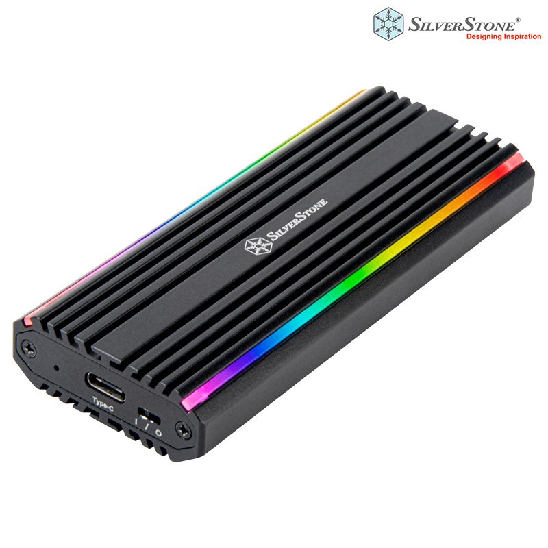 SilverStone 銀欣 MS13 USB-C 3.2 Gen2 10Gbps NVMe SATA RGB M.2 固態硬碟外接盒