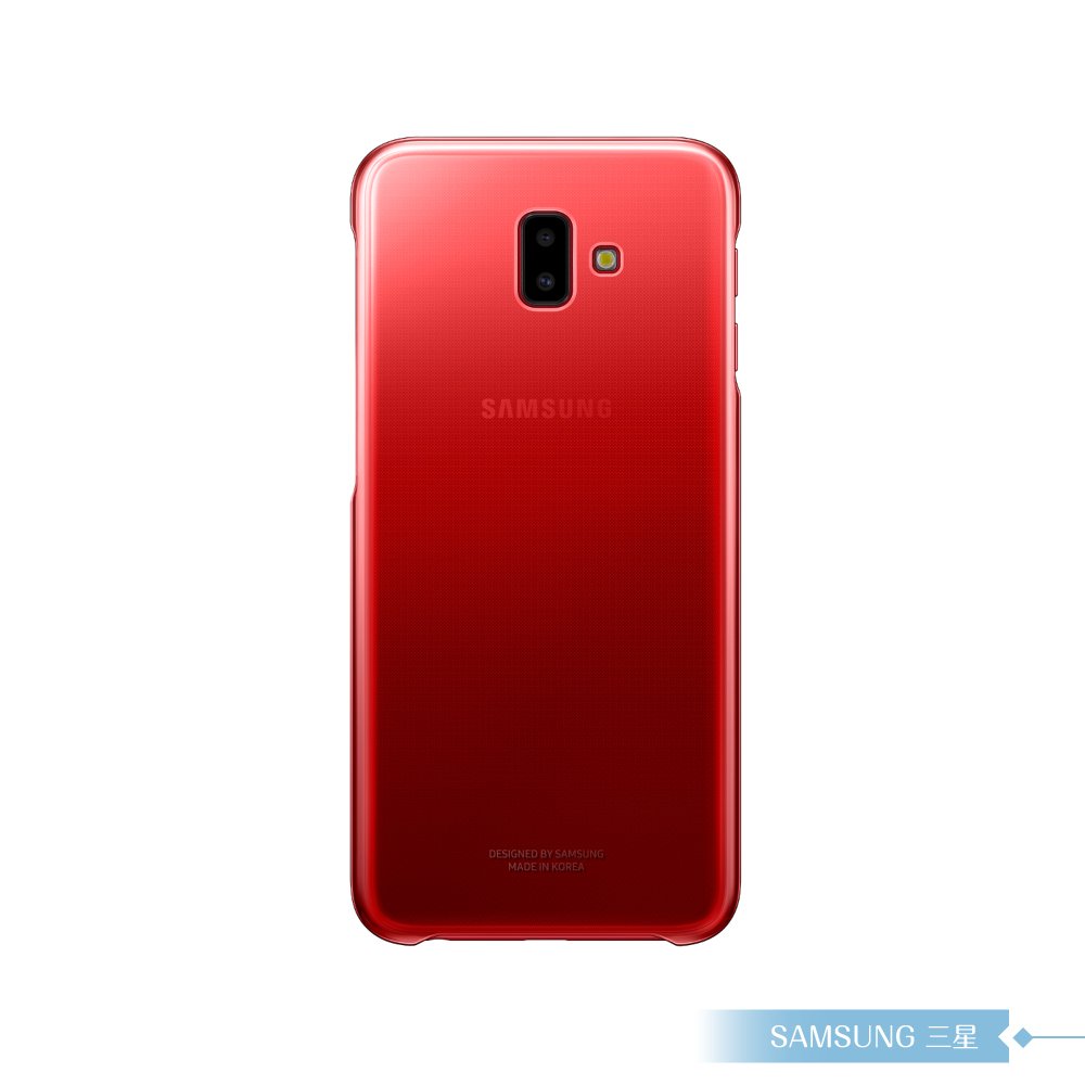 Samsung三星 原廠Galaxy J6+ 漸層透明背蓋【台灣公司貨】_紅色