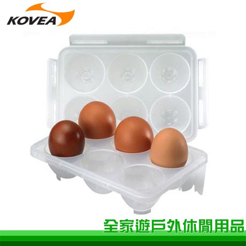 【全家遊戶外】KOVEA 韓國 六入蛋盒 攜帶式蛋盒 密封盒 透明雞蛋盒 冰箱雞蛋保護盒 KECK9JB-07