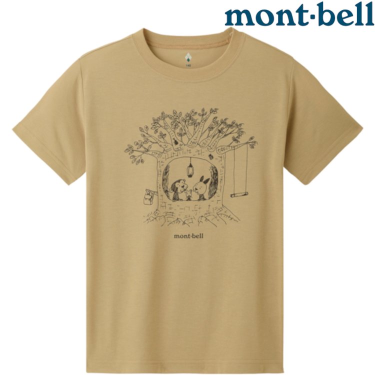 Mont-Bell Wickron 兒童排汗短T/幼童排汗衣 1114574 TREE HOUSE TN 卡其