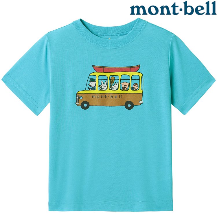 Mont-Bell Wickron 兒童排汗短T/幼童排汗衣 1114211 巴士 LTCN 淺青藍