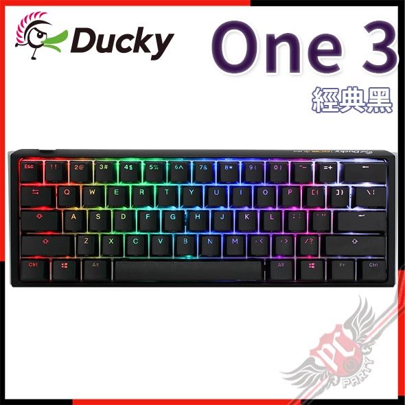 [ PCPARTY ]創傑 Ducky One 3 經典黑 Mini60% RGB機械式鍵盤 銀軸/靜音紅軸