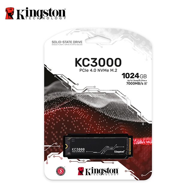 Kingston 金士頓 KC3000 1TB PCIe 4.0 NVMe M.2 2280 SSD 固態硬碟 (KT-SKC3000S-1TB)