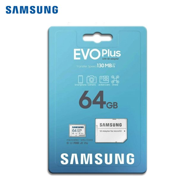 三星 SAMSUNG EVO Plus 64GB microSD A1 V10 UHS-I 記憶卡 速度130MB/s (EVO-PLUS-KA-64G) 公司貨