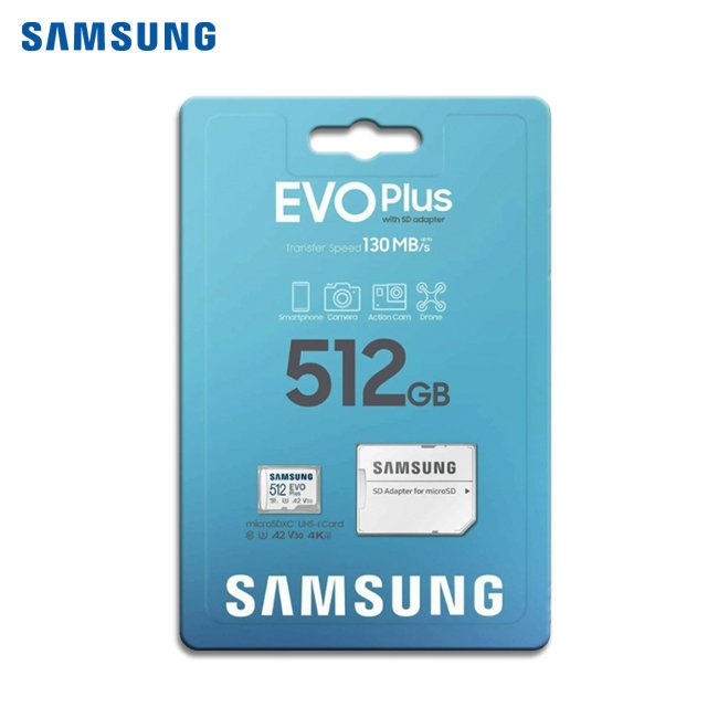 三星 SAMSUNG EVO Plus 512GB microSD A1 V10 UHS-I 記憶卡 速度130MB/s (EVO-PLUS-KA-512G) 公司貨