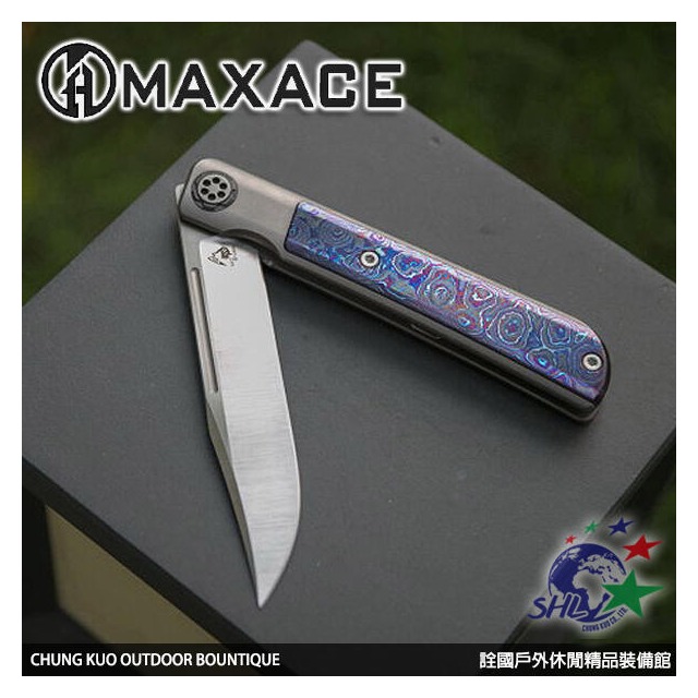 【詮國】Maxace Zircon 鈦合金鋯馬鑲嵌柄折刀 / CPM-S110V鋼 / MCZ01