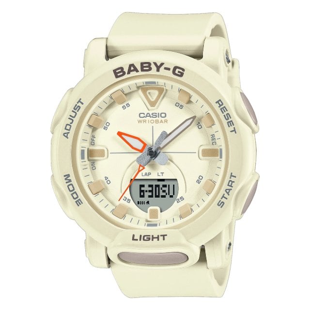 CASIO卡西歐Baby-G BGA-310-7A 戶外露營雙顯腕錶/奶油白41.8mm