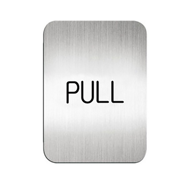 鋁質方形貼牌/標示牌/指標/指示牌-英文(PULL) 拉指示
