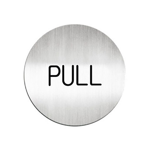 鋁質圓形貼牌/標示牌/指標/指示牌-英文(PULL) 拉指示