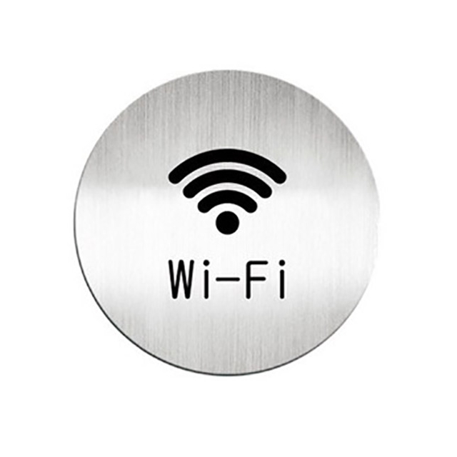 鋁質圓形貼牌/標示牌/指標/指示牌-英文(Wi Fi) 提供 wi-fi 無線上網服務