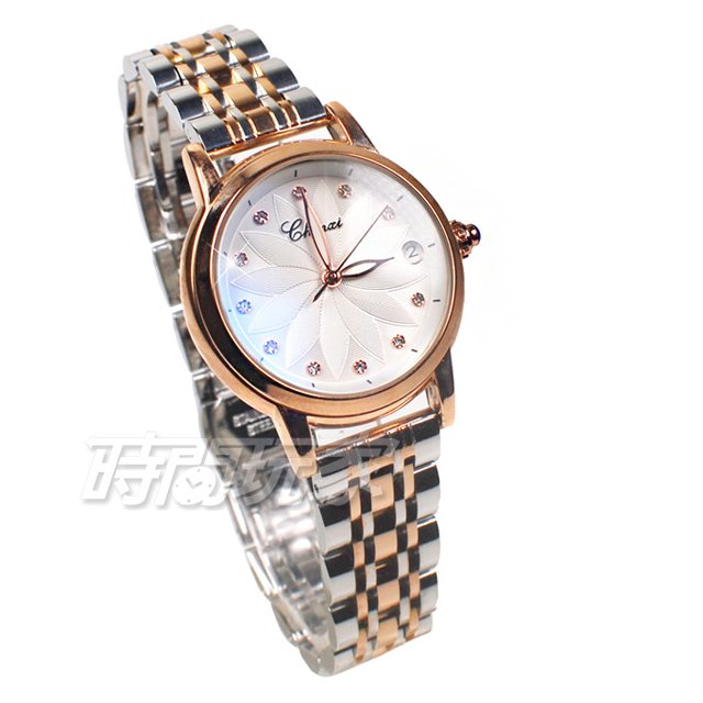 CHENXI 都會風格 百搭 小資女 花漾 錶背鏤空 機械錶 女錶 半玫瑰金 CX8830-6