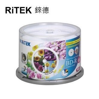 【 ritek 錸德】 6 x bd r 桶裝 25 gb 高寫真滿版可列印式 50 片 組