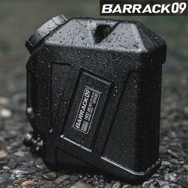 BARRACK09 軍風儲水桶/硬派露營水桶/飲用水桶 10L 黑色 BA060001