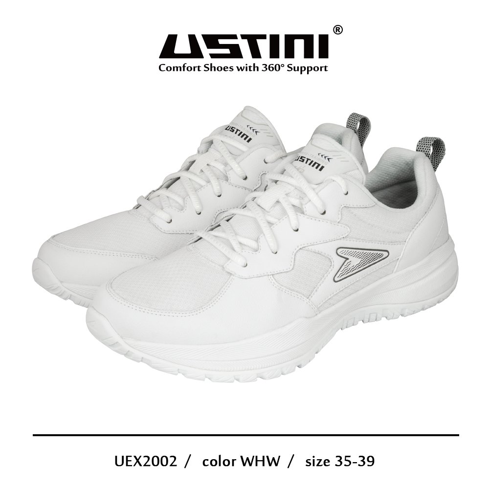 【淨電鞋】 ustini 八分八度接地氣鞋 簡單白 + 專利排靜電短襪 3 雙