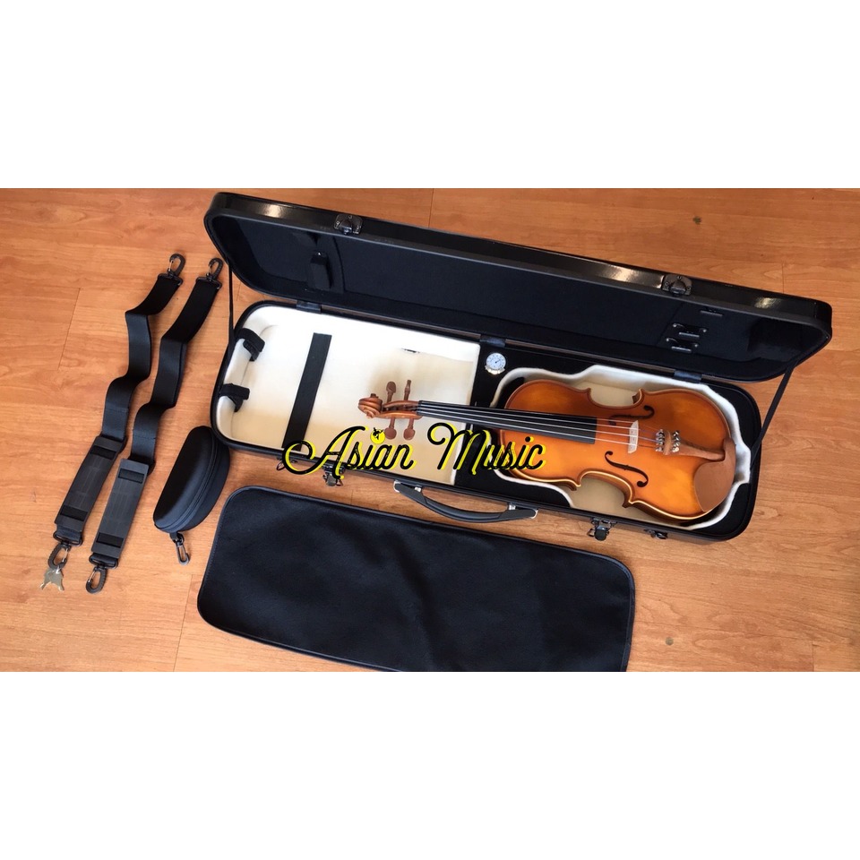 亞洲樂器 小提琴盒 4/4尺寸專業琴盒 小提琴盒子 玻璃鋼碳纖維 亮光黑、展示品