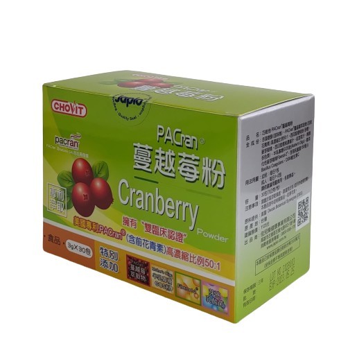 巧維他 PACran蔓越莓粉3Gx30包/盒 蔓越莓、乳酸菌