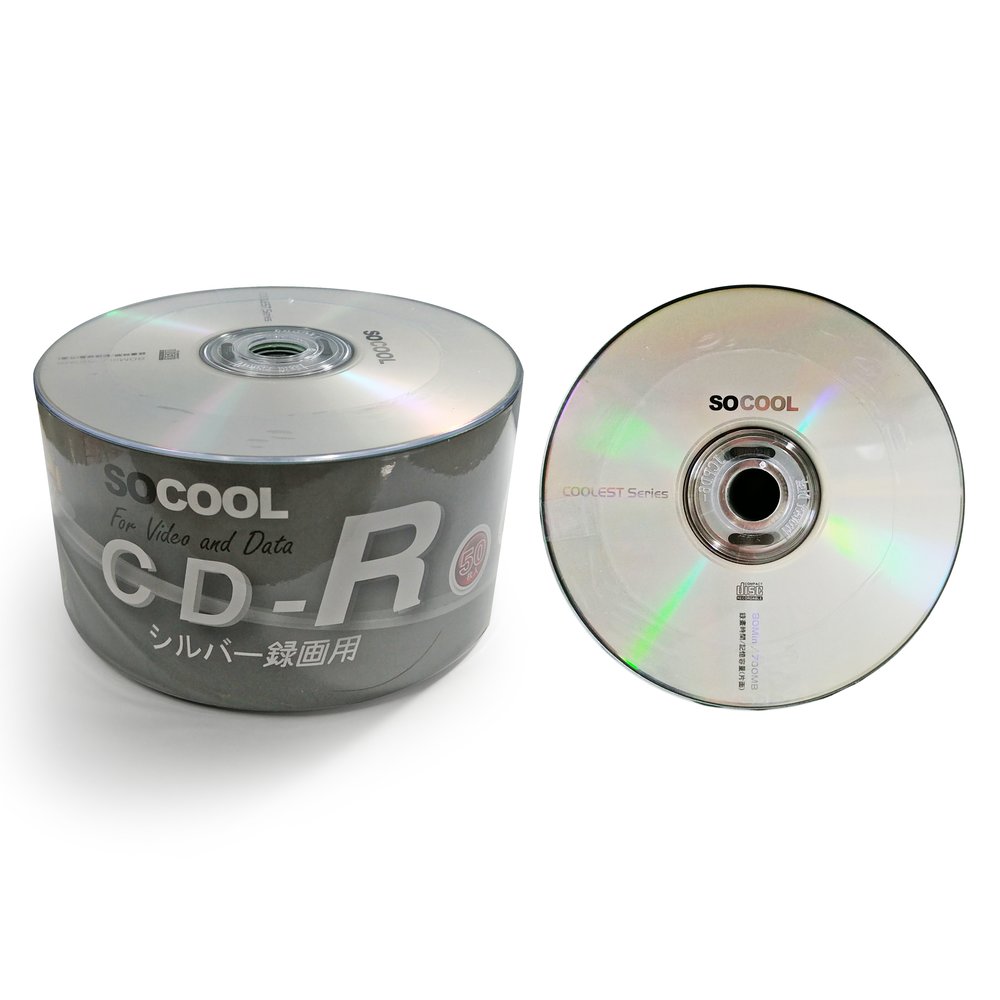 SOCOOL CD-R 52X空白光碟片 700MB 80min 50片入裸包