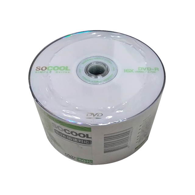 SOCOOL DVD-R空白光碟片 16X 4.7GB 120min 50片入裸包