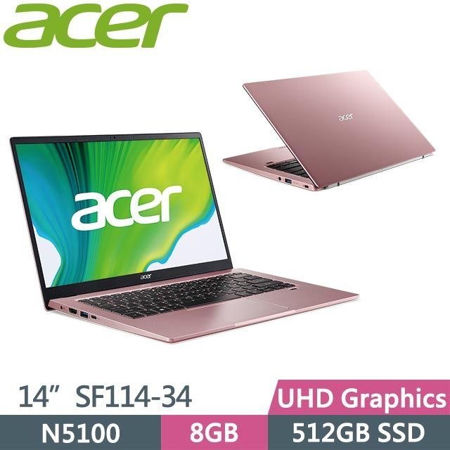 【hd數位3c】Acer SF114-34-C6DR〈粉〉Celeron N5100/8G/512G/UHD【下標前請先詢問 有無庫存】