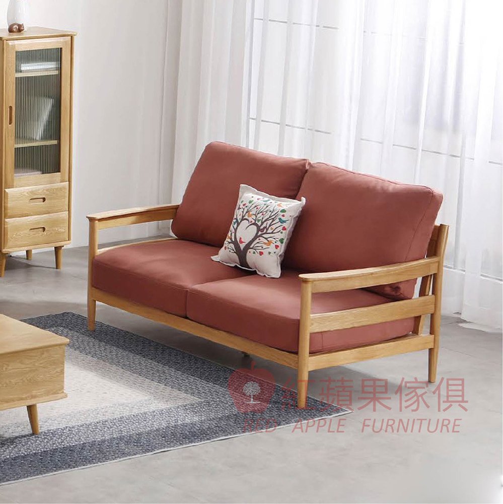 [紅蘋果傢俱] 實木家具 橡木系列POKQ 納可沙發 單人沙發 雙人沙發 三人沙發 實木沙發 北歐風沙發