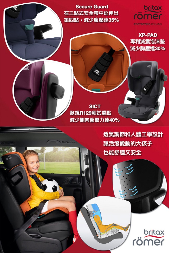 Britax KIDFIX i-Size 3-12歲成長型汽座-月光藍/Britax Romer Isofix