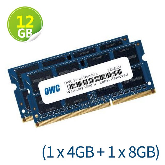 12GB (4GB+8GB)OWC Memory1600MHz DDR3L SO-DIMM PC12800Mac 電腦升級解決方案