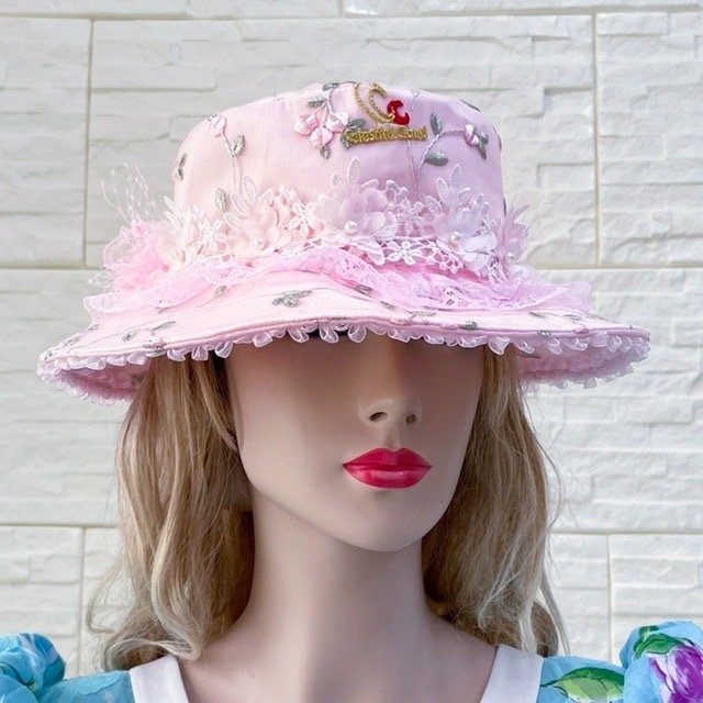 智藝S.M.Celestial高級天衣配件名家設計系列粉紅蕾絲帽限量款