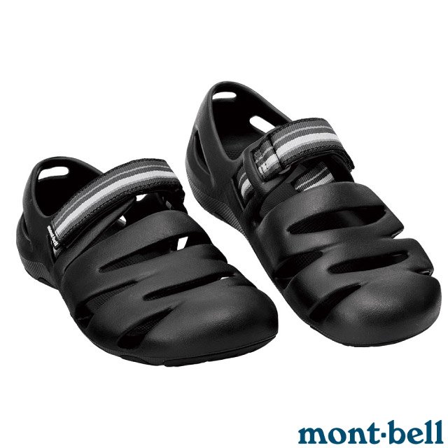 【mont-bell 日本】中性 CANYON SANDALS 魔鬼氈可調式涉水膠鞋.涼鞋.水陸兩用鞋.海灘拖鞋/高度柔韌鞋面.防滑大底/1129555-CHBK 炭黑