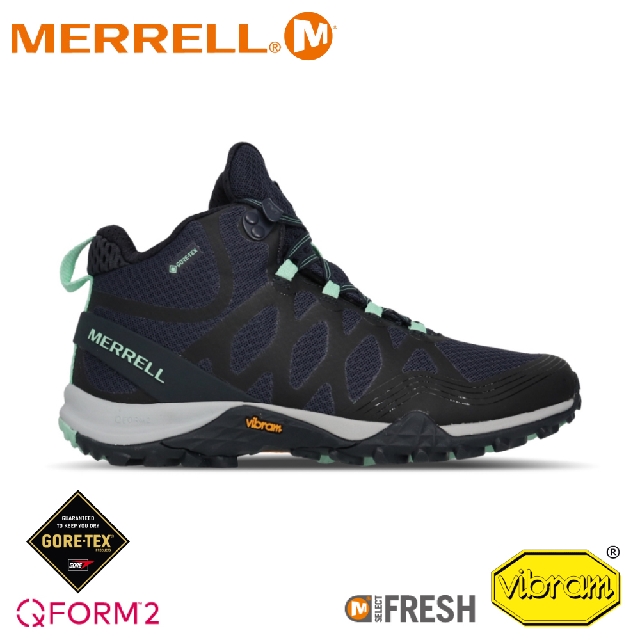 【MERRELL 美國 女 SIREN 3 MID GORE-TEX 中筒登山鞋《深藍/淺綠》】ML034280/戶外鞋